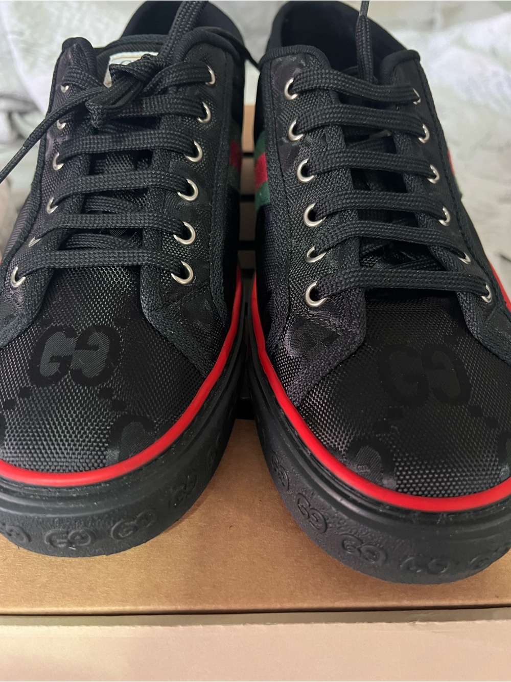 AUTHENTIC GUCCI MENS SNEAKERS OFF THE GRID TENNIS 1977 LOGO
WEB ECONYL SHOES - Picture 4 of 9